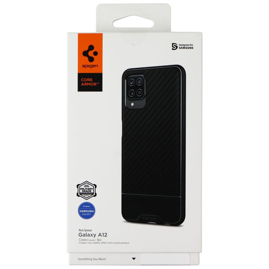 Spigen Core Armor Series Phone Case for Samsung Galaxy A12 - Black Cell Phone - Cases, Covers & Skins Spigen    - Simple Cell Bulk Wholesale Pricing - USA Seller