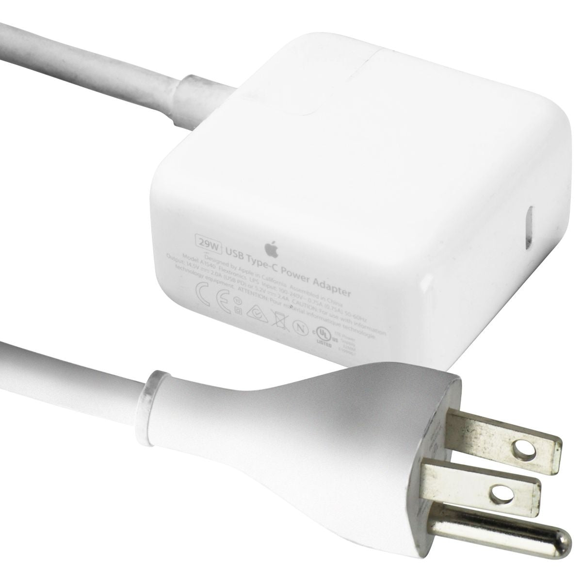 Apple (29-Watt) USB-C Laptop Charger with Power Cord - White (A1540) Computer Accessories - Laptop Power Adapters/Chargers Apple    - Simple Cell Bulk Wholesale Pricing - USA Seller