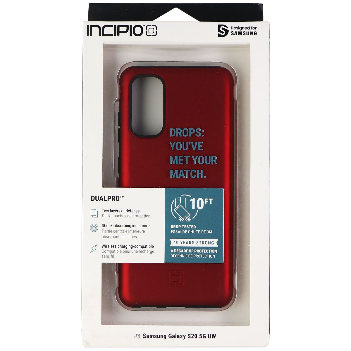 Incipio DualPro Series Case for Samsung Galaxy S20 5G UW - Iridescent Red/Black Cell Phone - Cases, Covers & Skins Incipio    - Simple Cell Bulk Wholesale Pricing - USA Seller