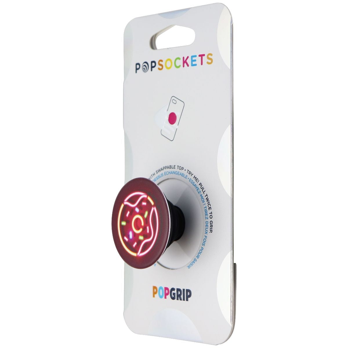 PopSockets: PopGrip Expanding Stand and Grip with Swappable Top - Neon Donut Cell Phone - Mounts & Holders PopSockets    - Simple Cell Bulk Wholesale Pricing - USA Seller