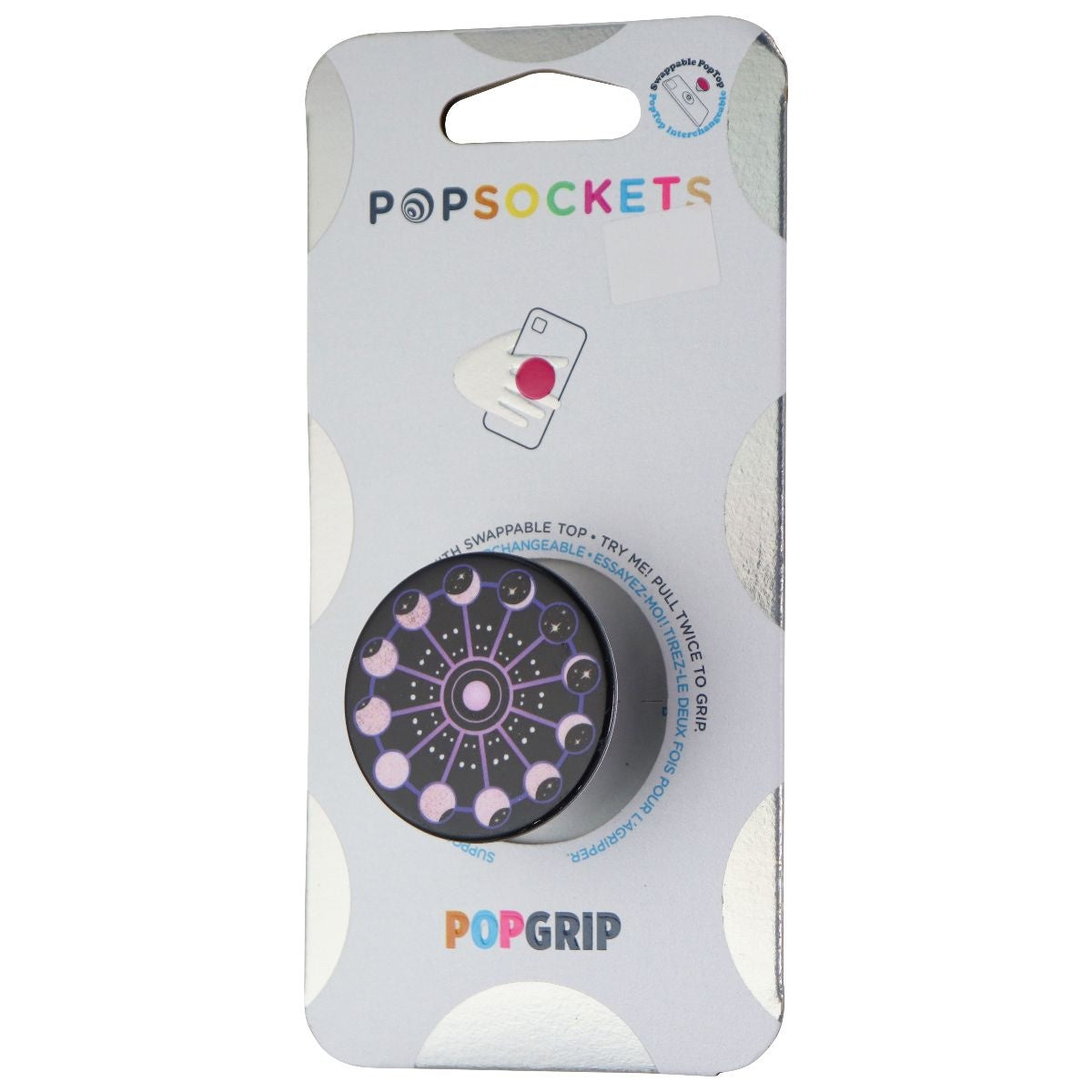 PopSockets PopGrip with Swappable Top for Phones - Lunar Cycle (Gloss) Cell Phone - Mounts & Holders PopSockets    - Simple Cell Bulk Wholesale Pricing - USA Seller