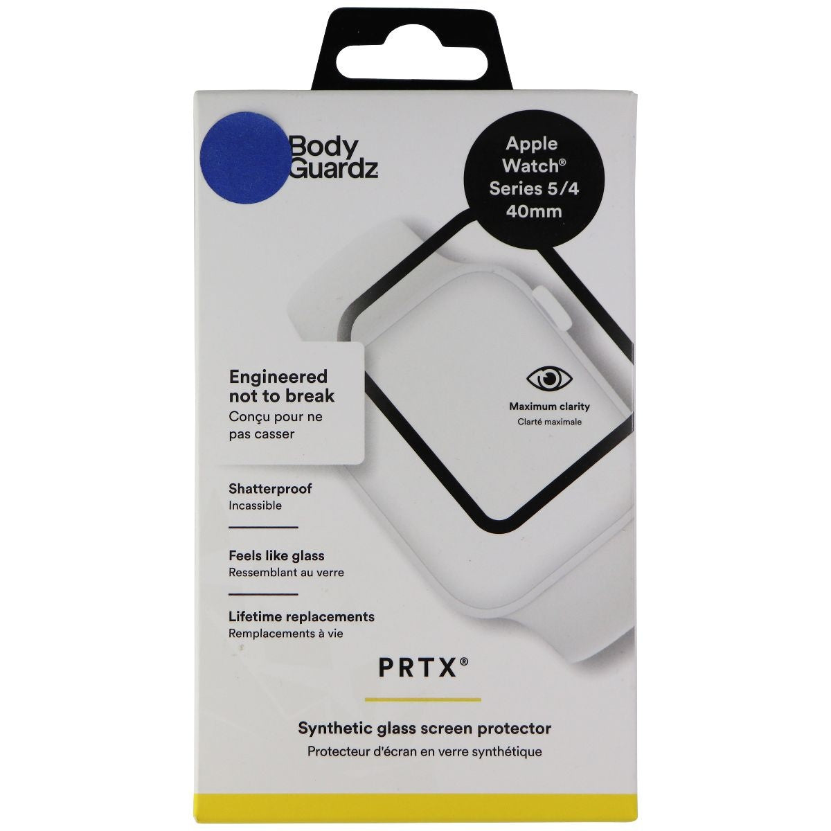 BodyGuardz PRTX Synthetic Glass Screen Protector for Apple Watch 40mm Series 5/4 Smart Watch Accessories - Screen Protectors BODYGUARDZ - Simple Cell Bulk Wholesale Pricing - USA Seller