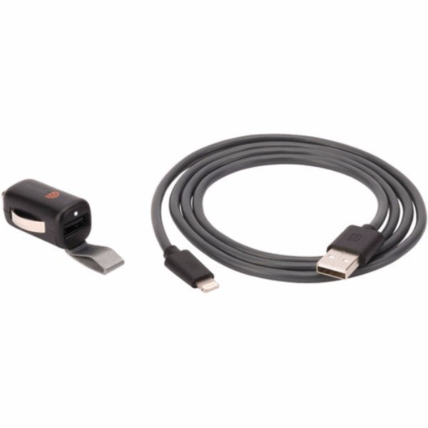 Griffin (GC39940)  2.4A 3ft Car Charger & Cable for iPhones - Gray Cell Phone - Cables & Adapters Griffin    - Simple Cell Bulk Wholesale Pricing - USA Seller