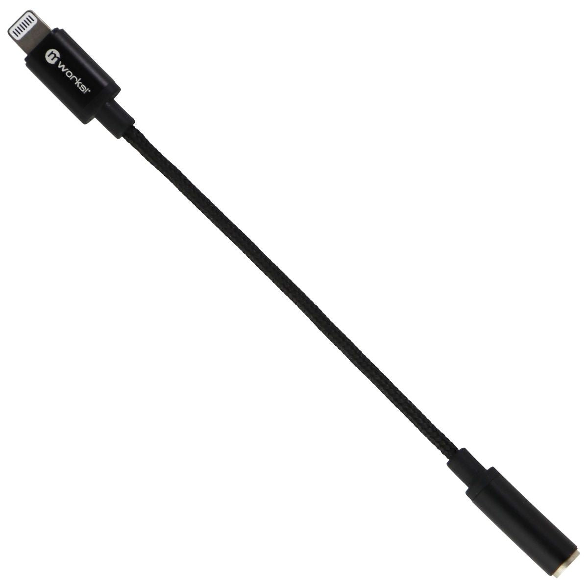 mworks! mPULSE! Braided MFi 3.5mm Aux to 8-Pin Adapter for iPhone/iPad - Black Cell Phone - Cables & Adapters mWorks!    - Simple Cell Bulk Wholesale Pricing - USA Seller