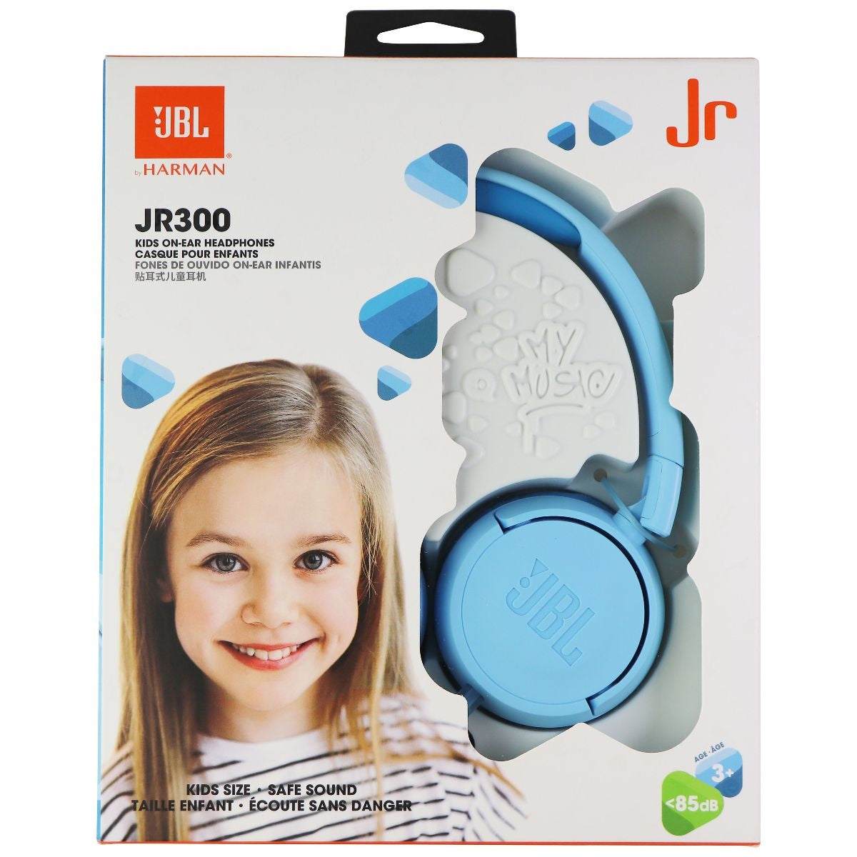 JBL JR 300 On-Ear Wired 3.5mm Headphones for Kids - Blue Portable Audio - Headphones JBL    - Simple Cell Bulk Wholesale Pricing - USA Seller