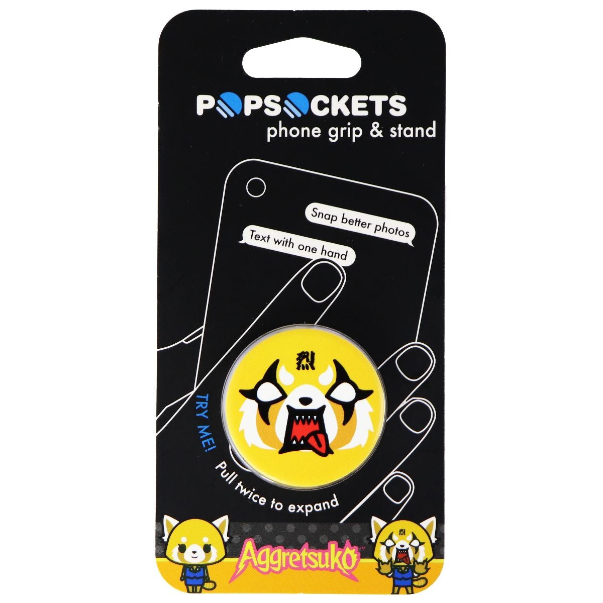 PopSockets: Collapsible Grip & Stand for Phones Tablets - Aggretsuko Face Cell Phone - Mounts & Holders PopSockets    - Simple Cell Bulk Wholesale Pricing - USA Seller