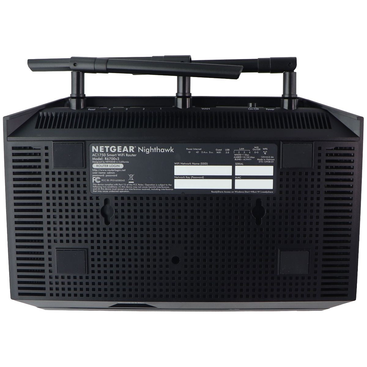 NETGEAR Nighthawk Smart Wi-Fi Router (R6700) AC1750 (Up to 1750 Mbps) Networking - Wireless Wi-Fi Routers Netgear    - Simple Cell Bulk Wholesale Pricing - USA Seller