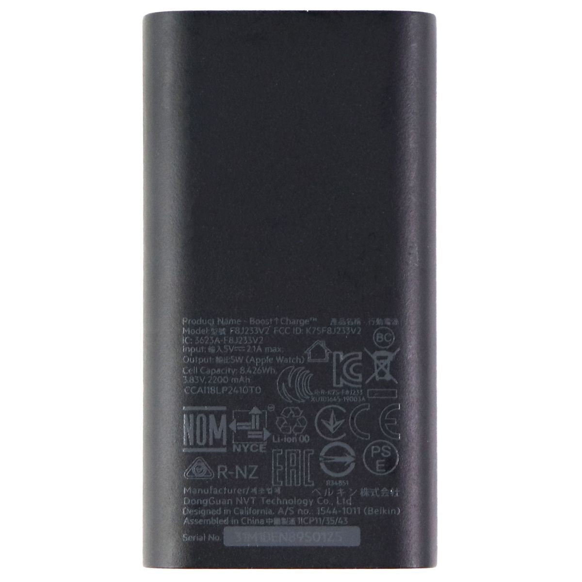 Belkin Boost Charge 2200 Portable Power Bank for Apple Watch All Series - Black Smart Watch Accessories - Chargers & Docking Stations Belkin    - Simple Cell Bulk Wholesale Pricing - USA Seller