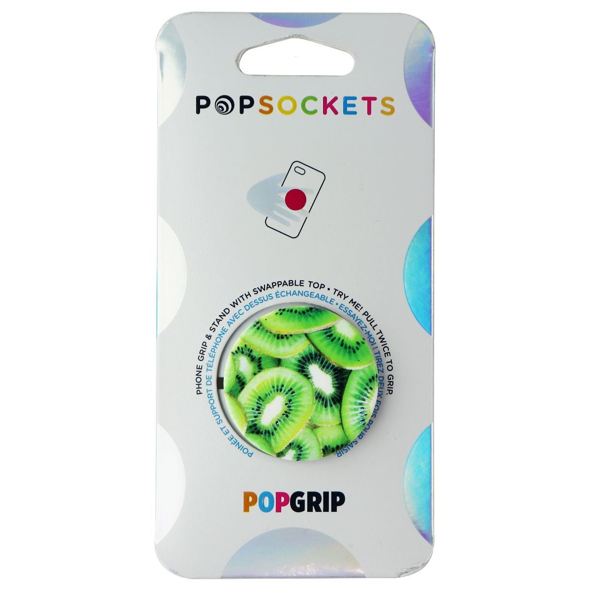PopSockets PopGrip - Expanding Stand and Grip with Swappable Top - Kiwi Kraze Cell Phone - Mounts & Holders PopSockets    - Simple Cell Bulk Wholesale Pricing - USA Seller