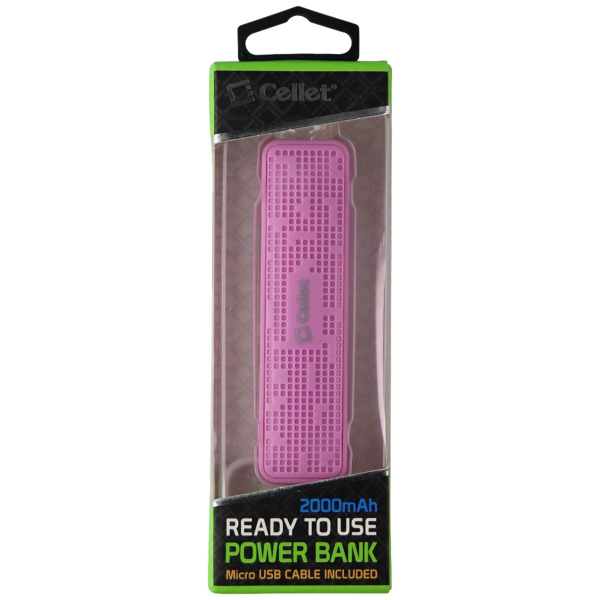 Cellet 2,000mAh Ready to Use USB Power Bank with Micro-USB Cable - Pink Cell Phone - Chargers & Cradles Cellet    - Simple Cell Bulk Wholesale Pricing - USA Seller
