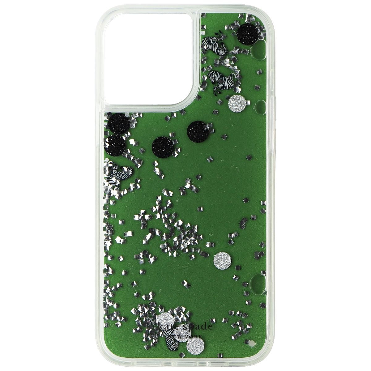 Kate Spade Zebra Liquid Glitter Series Case for iPhone 13 Pro Max - Black Multi Cell Phone - Cases, Covers & Skins Kate Spade    - Simple Cell Bulk Wholesale Pricing - USA Seller