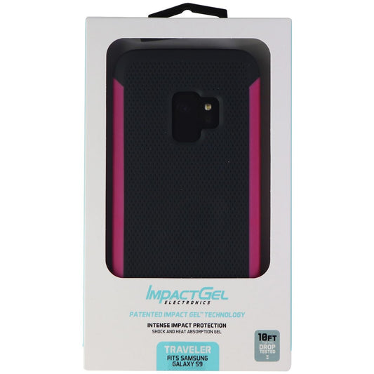 Impact Gel Traveler Statement Series Case for Samsung Galaxy S9 - Gray/Pink Cell Phone - Cases, Covers & Skins Impact Gel    - Simple Cell Bulk Wholesale Pricing - USA Seller