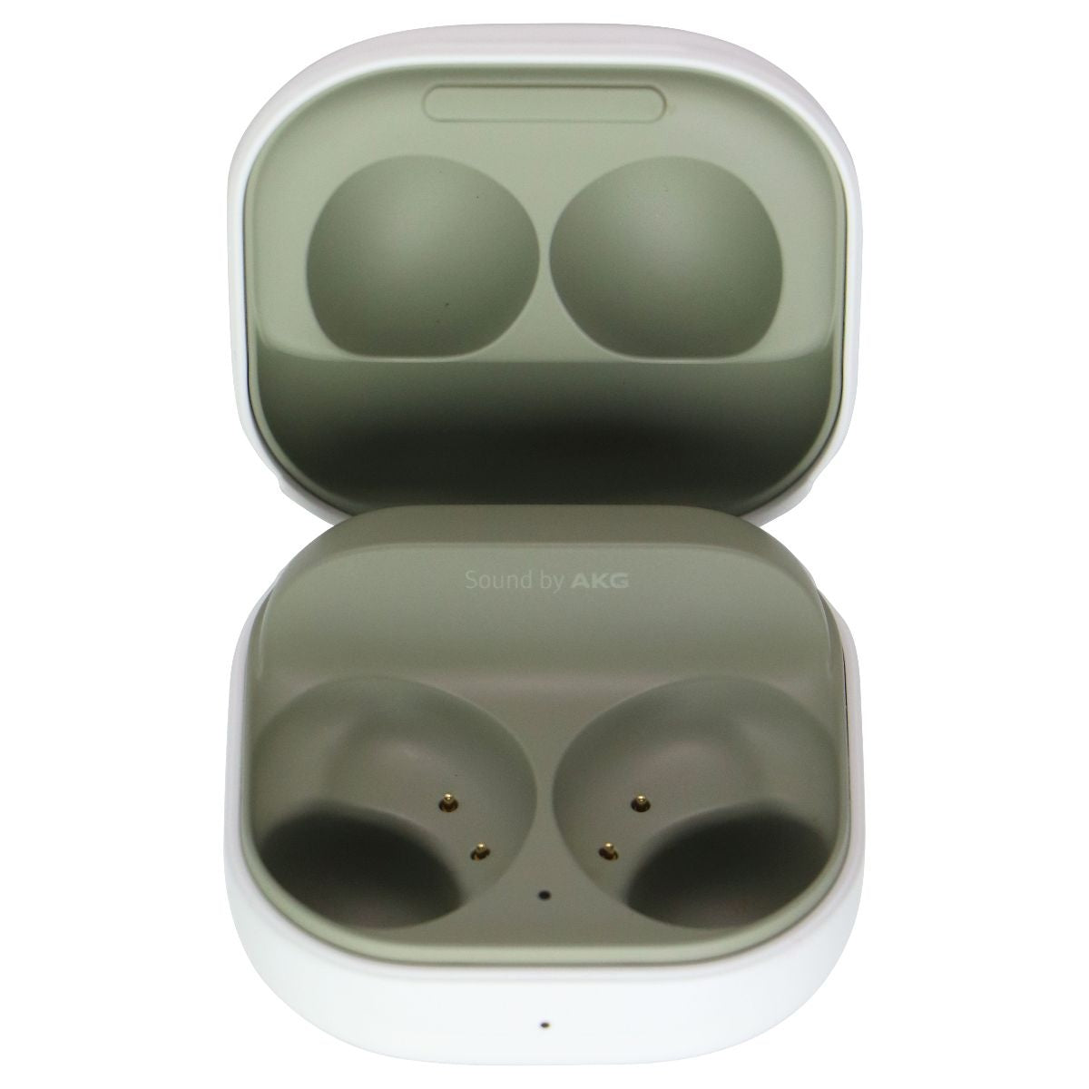 Samsung Charging Cradle Case for Galaxy Buds 2 - White/Olive (EP-QR177) Portable Audio - Headphones Samsung    - Simple Cell Bulk Wholesale Pricing - USA Seller