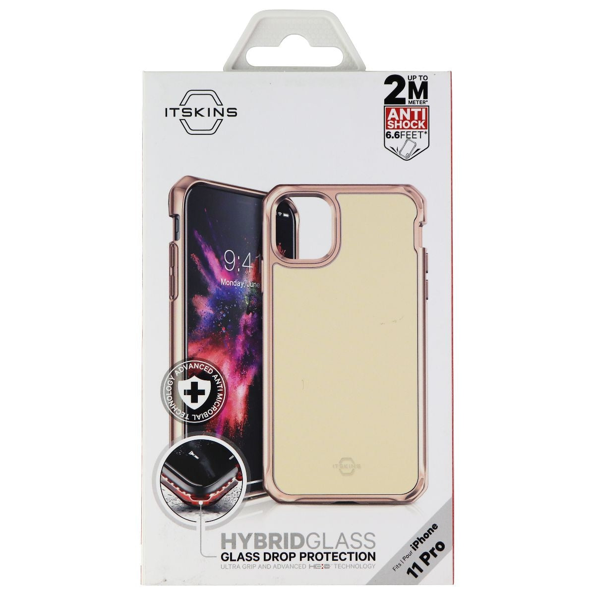 ITSKINS Hybrid Glass Series Case for Apple iPhone 11 Pro - Rose Pink Cell Phone - Cases, Covers & Skins ITSKINS    - Simple Cell Bulk Wholesale Pricing - USA Seller