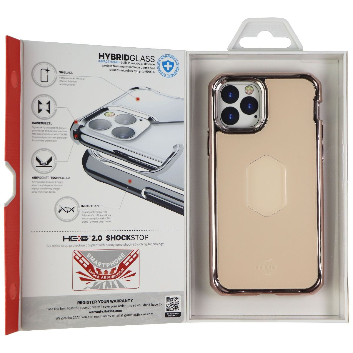 ITSKINS Hybrid Glass Series Case for Apple iPhone 11 Pro - Rose Pink Cell Phone - Cases, Covers & Skins ITSKINS    - Simple Cell Bulk Wholesale Pricing - USA Seller