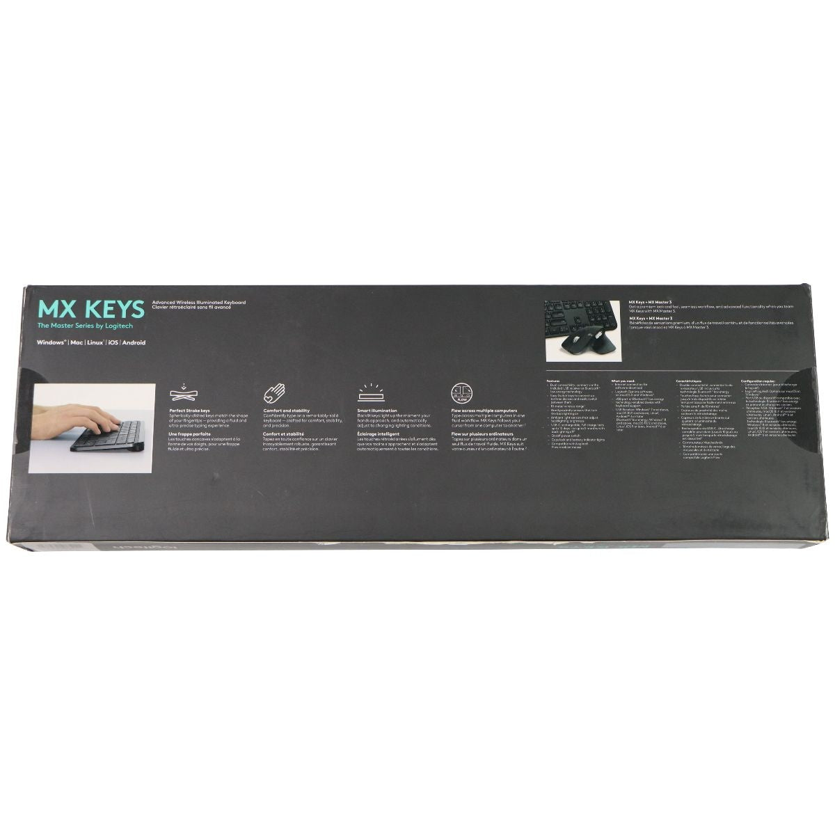 Logitech MX Keys Advanced Wireless Illuminated Keyboard - Graphite Gaming/Console - Keyboards & Keypads Logitech    - Simple Cell Bulk Wholesale Pricing - USA Seller
