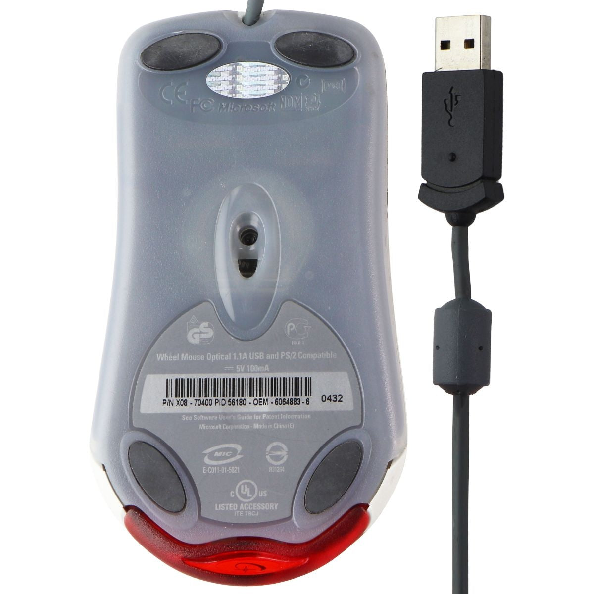 Microsoft Official Optical Wheel Mouse 1.1A USB and PS/2 Compatible - White Keyboards/Mice - Keyboard & Mouse Bundles Microsoft    - Simple Cell Bulk Wholesale Pricing - USA Seller