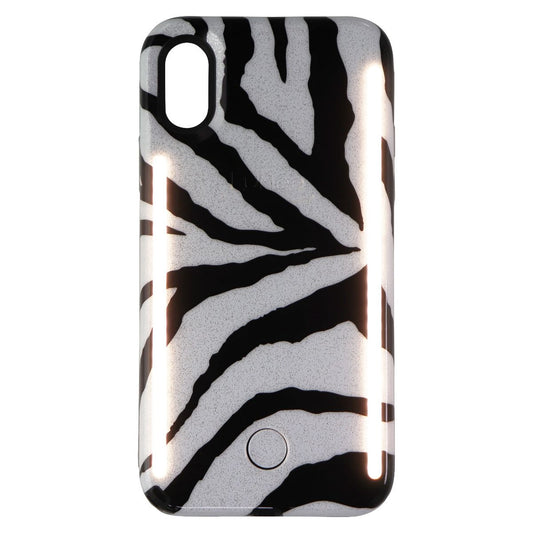 LuMee Duo Instafame LED Selfie Case for Apple iPhone Xs/X - Zebra / Glitter Cell Phone - Cases, Covers & Skins LuMee    - Simple Cell Bulk Wholesale Pricing - USA Seller