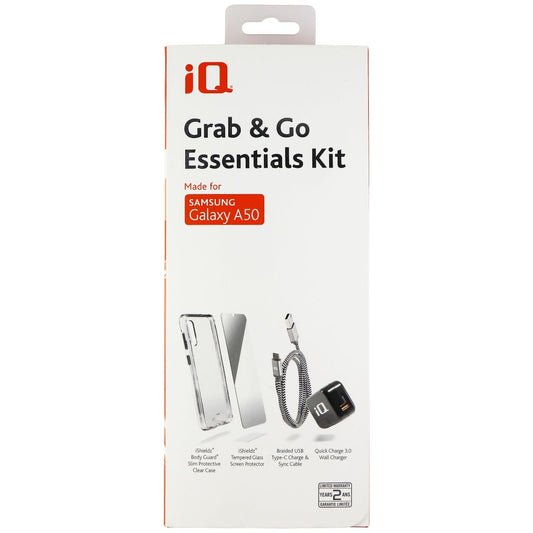 iQ Grab & Go Essentials Charger and Case Kit for Samsung Galaxy A50 - Clear Cell Phone - Cases, Covers & Skins iQ    - Simple Cell Bulk Wholesale Pricing - USA Seller