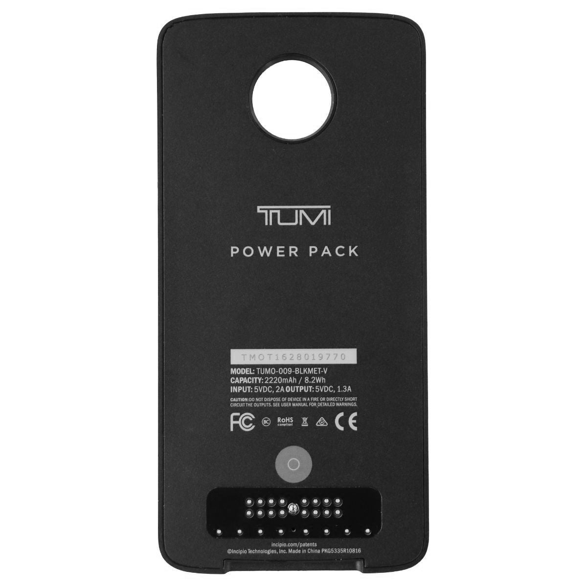 TUMI MotoMods 2220mAh Wireless Charging Power Pack Case for Moto Z Phones -Black Cell Phone - Cases, Covers & Skins Tumi    - Simple Cell Bulk Wholesale Pricing - USA Seller