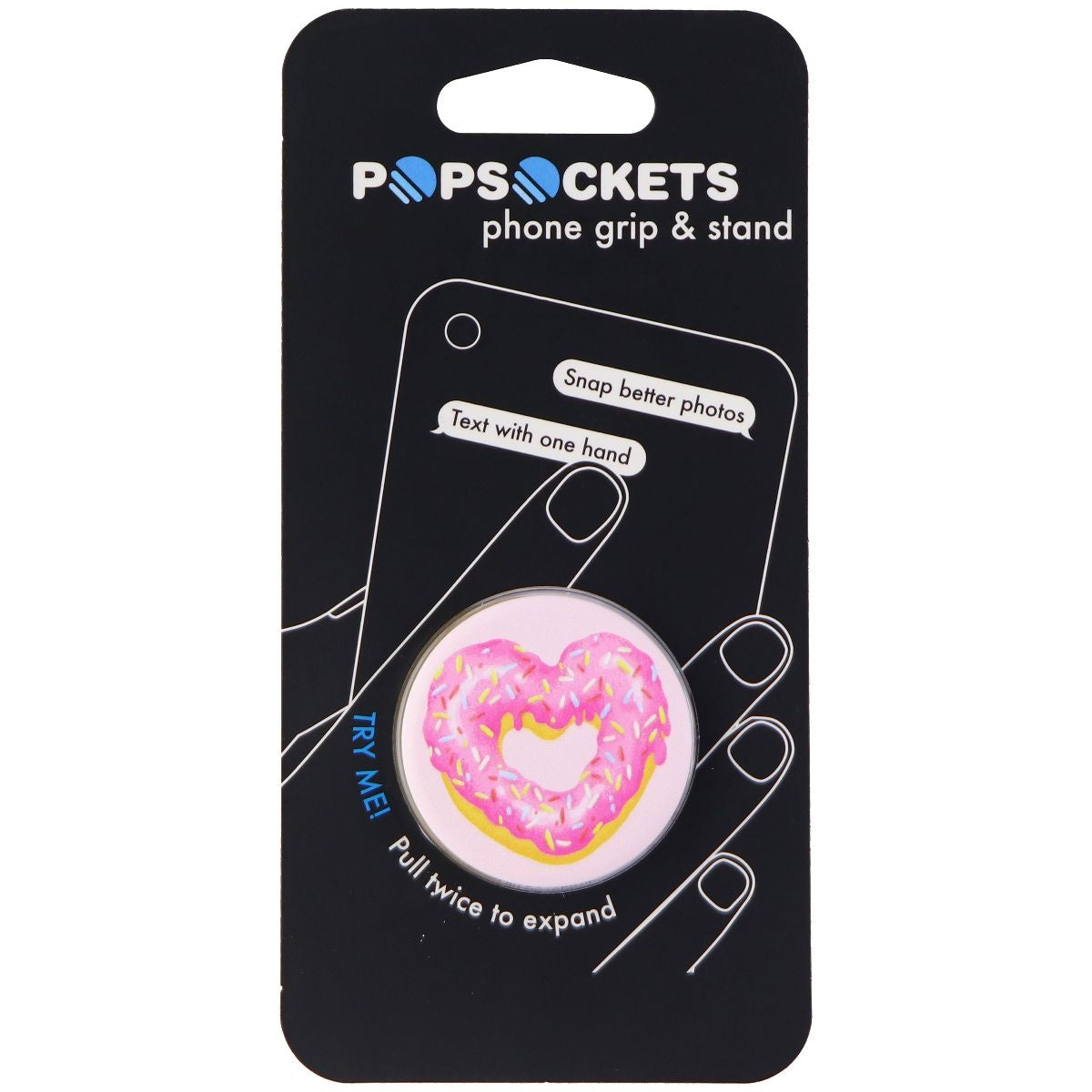 PopSockets: Collapsible Grip & Stand for Phones/Tablets - Strawberry Heart Donut Cell Phone - Mounts & Holders PopSockets    - Simple Cell Bulk Wholesale Pricing - USA Seller