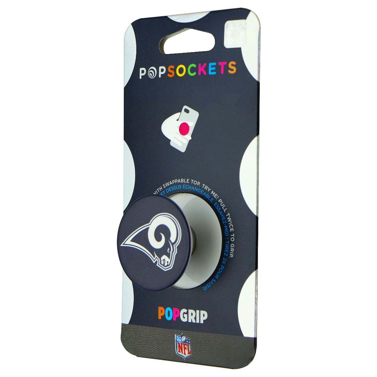 PopSockets: PopGrip with Swappable Top - NFL - Los Angeles Rams Helmet Cell Phone - Mounts & Holders PopSockets    - Simple Cell Bulk Wholesale Pricing - USA Seller