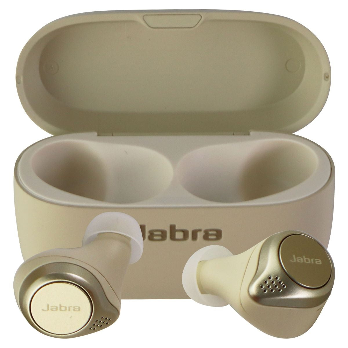 Jabra Elite 75t True Wireless Earbuds with Charging Case - Gold Beige Portable Audio - Headphones Jabra    - Simple Cell Bulk Wholesale Pricing - USA Seller