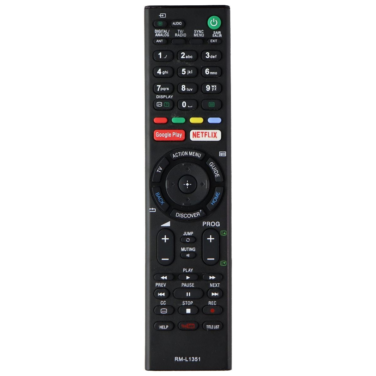 Replacement (RM-L1351) Remote Control with GooglePlay/Netflix Keys - Black TV, Video & Audio Accessories - Remote Controls Unbranded    - Simple Cell Bulk Wholesale Pricing - USA Seller