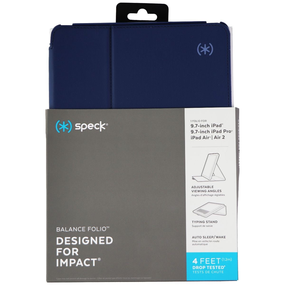 Speck Case for Apple iPad 9.7in (2017/2018) & 9.7in iPad Pro - Marine Blue iPad/Tablet Accessories - Cases, Covers, Keyboard Folios Speck    - Simple Cell Bulk Wholesale Pricing - USA Seller