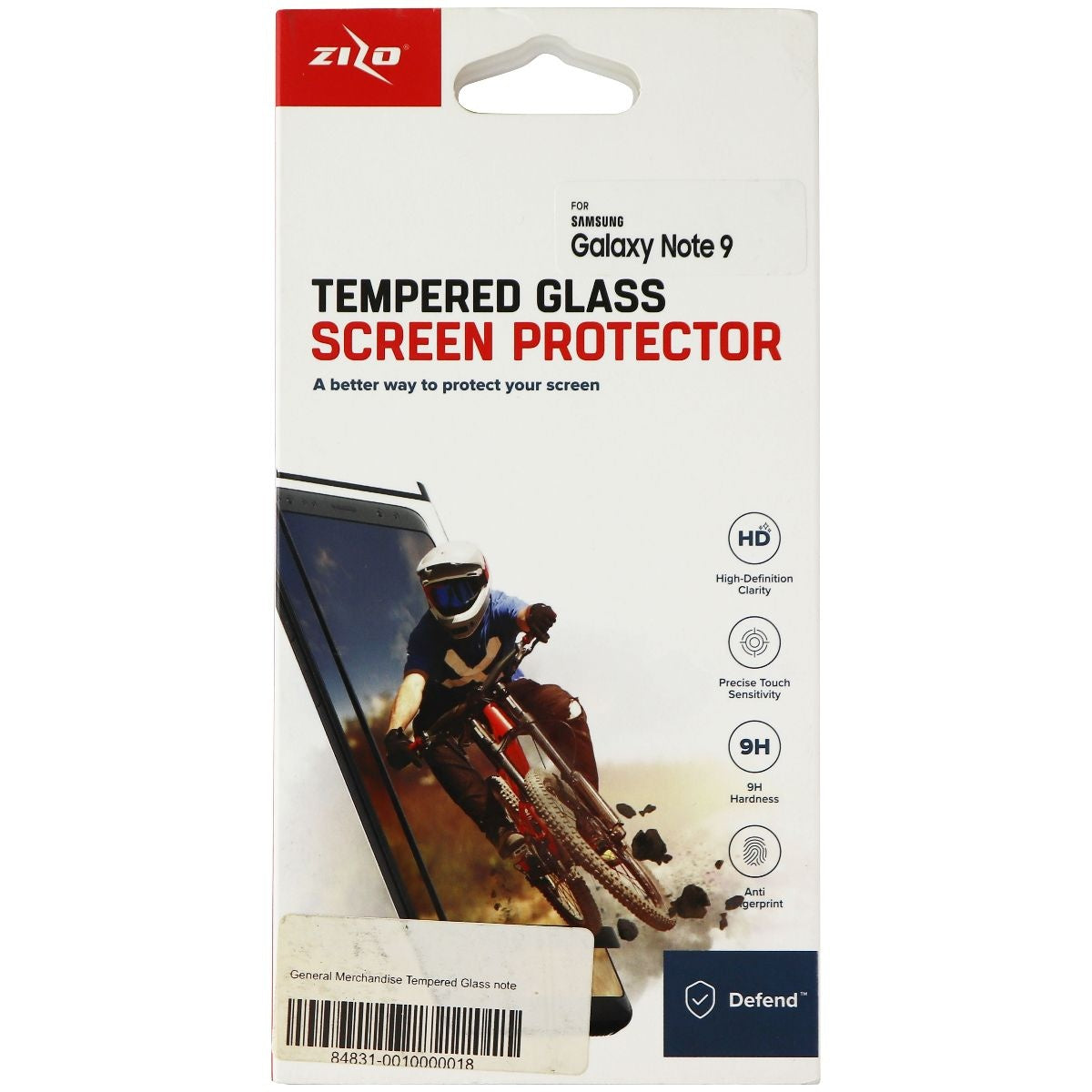 Zizo Tempered Glass Screen Protector for Samsung Galaxy Note 9 - Clear/Black Cell Phone - Screen Protectors Zizo    - Simple Cell Bulk Wholesale Pricing - USA Seller