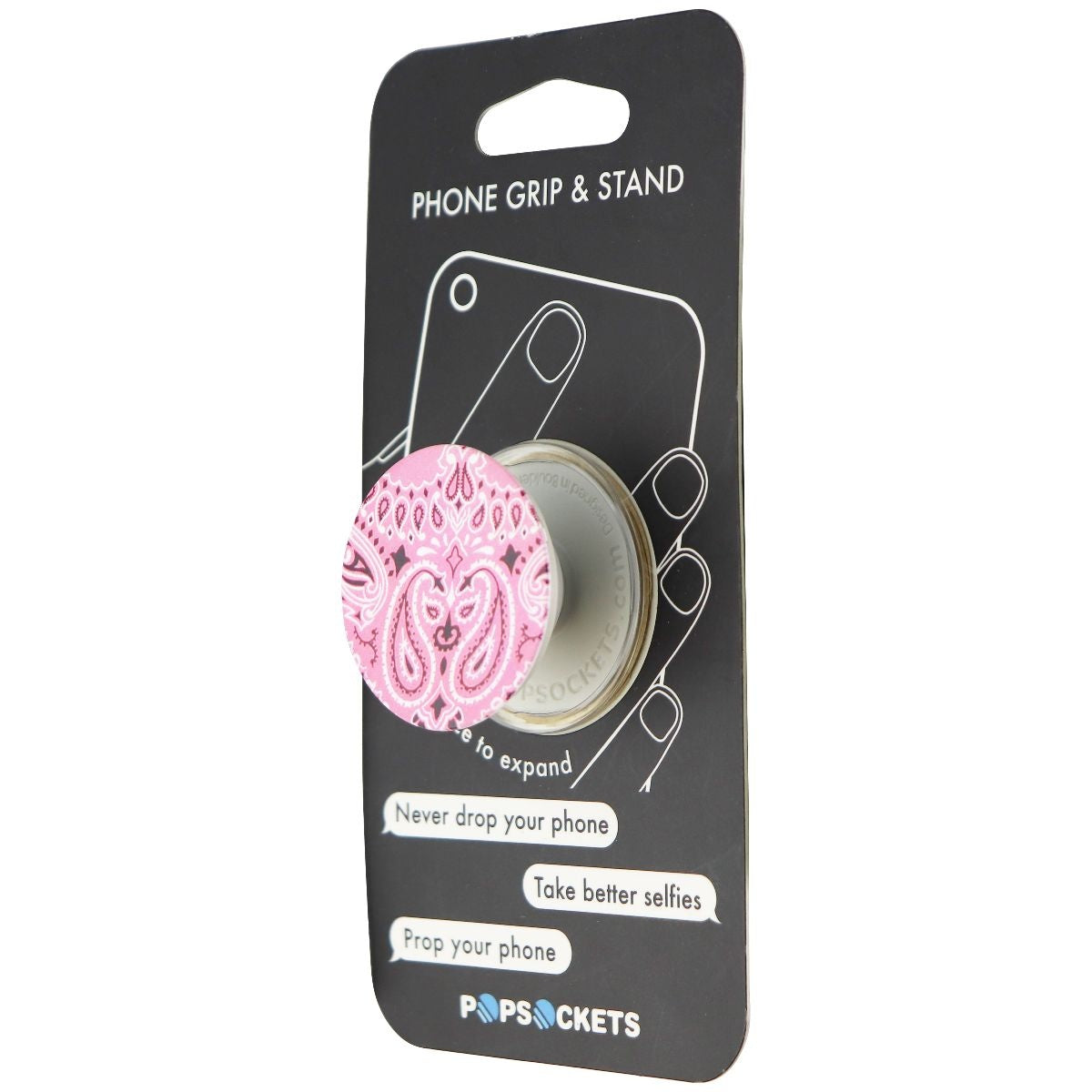 PopSockets: Collapsible Grip & Stand for Phones and Tablets - Pink Bandana Cell Phone - Mounts & Holders PopSockets    - Simple Cell Bulk Wholesale Pricing - USA Seller