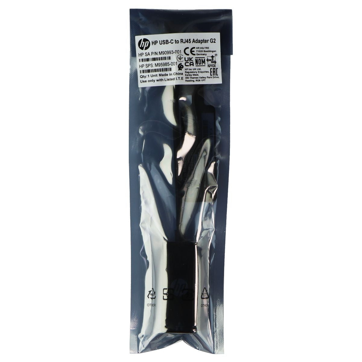 HP USB C to Gigabit RJ45 Adapter G2 - Black (M95985-001 / M90993-001) Computer/Network - USB Cables, Hubs & Adapters HP    - Simple Cell Bulk Wholesale Pricing - USA Seller