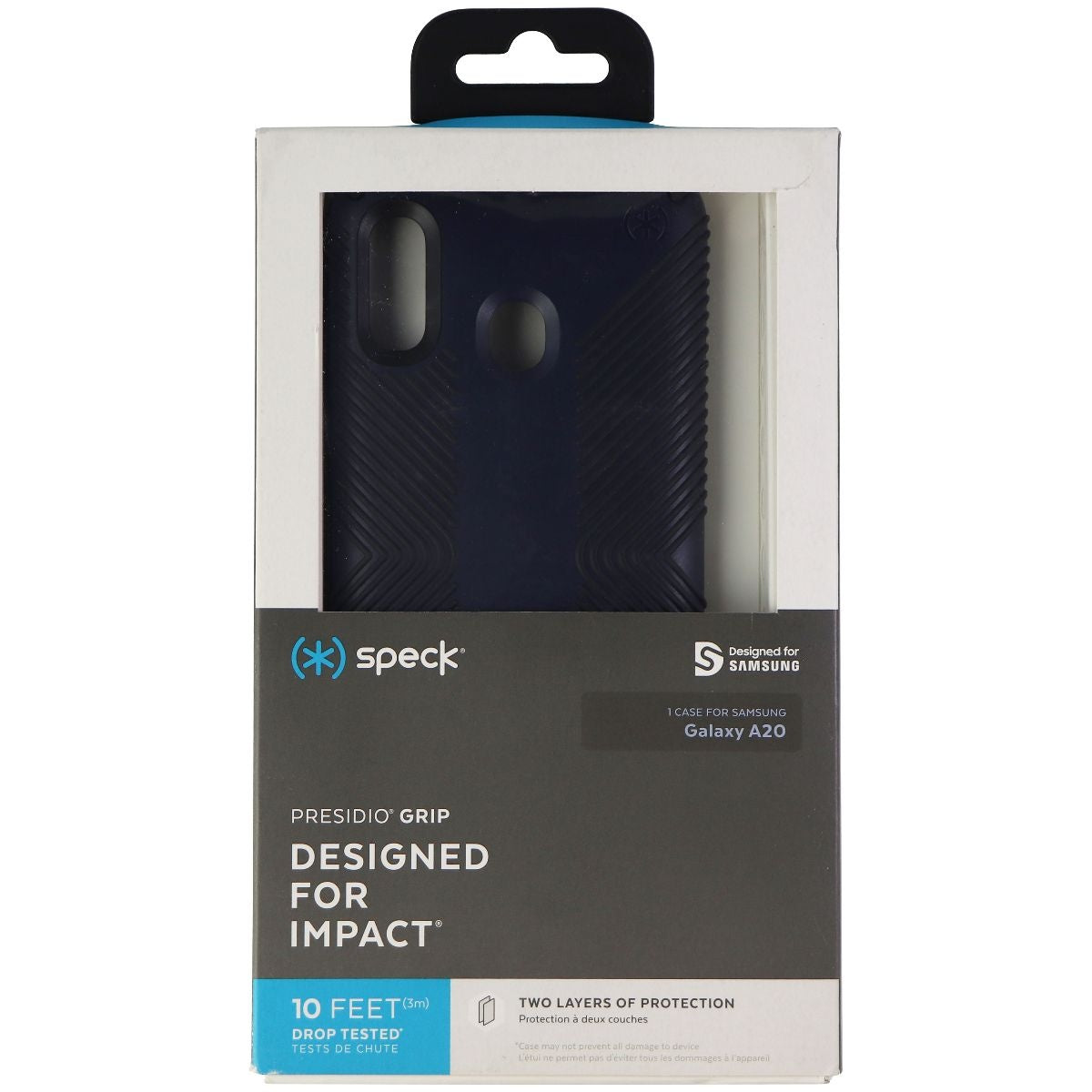 Speck Presidio Grip Series Case for Samsung Galaxy A20 - Eclipse Blue / Black Cell Phone - Cases, Covers & Skins Speck    - Simple Cell Bulk Wholesale Pricing - USA Seller