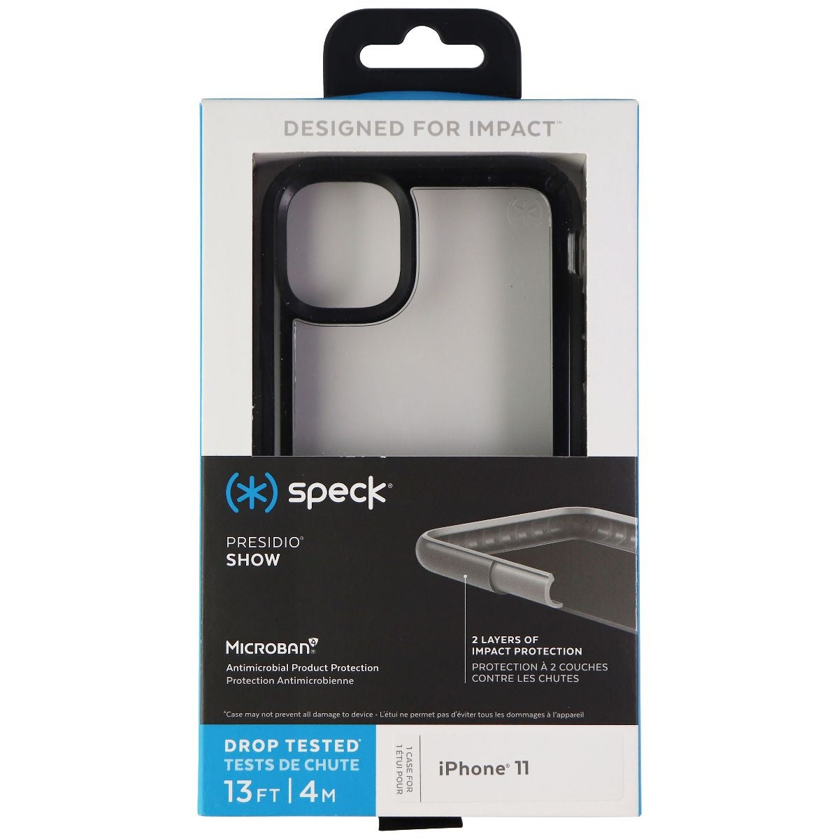 Speck Presidio Show Series Hard Case for Apple iPhone 11 - Clear/Black Cell Phone - Cases, Covers & Skins Speck    - Simple Cell Bulk Wholesale Pricing - USA Seller