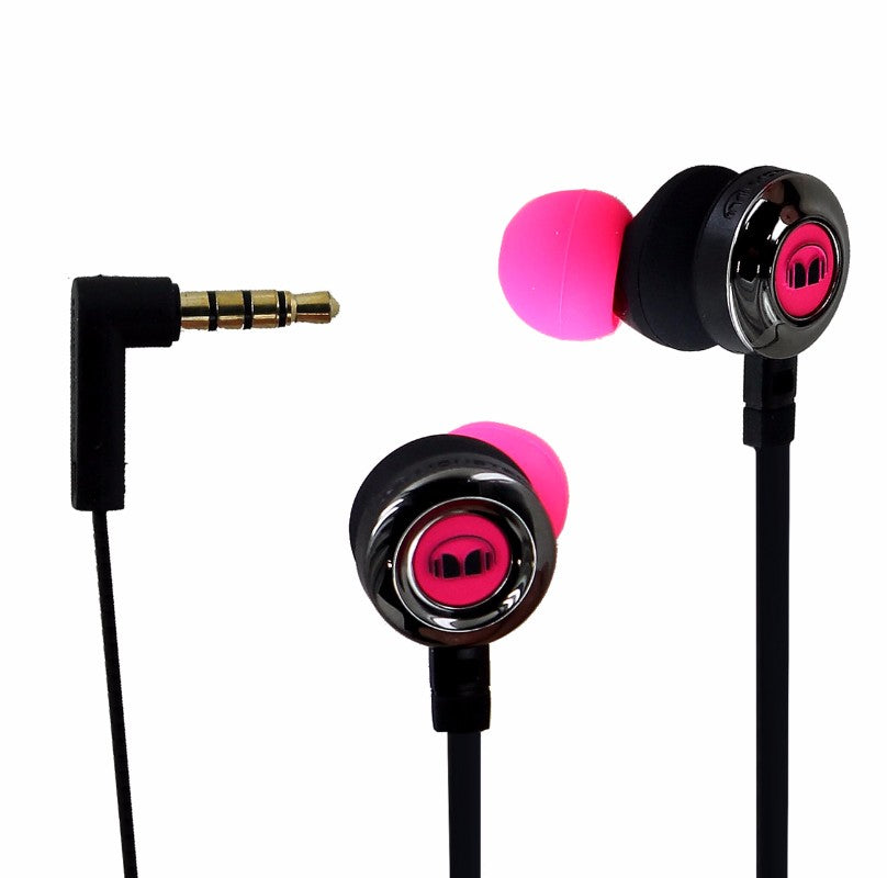 Monster Clarity HD In-Ear Headphones w/ In-Line Controls Ear Buds - Black / Pink Portable Audio - Headphones Monster    - Simple Cell Bulk Wholesale Pricing - USA Seller