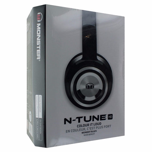 Monster N-Tune HD Wired On-Ear Headphones - Midnight Black / Silver Portable Audio - Headphones Monster    - Simple Cell Bulk Wholesale Pricing - USA Seller