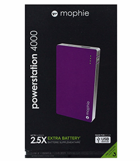 Mophie PowerStation 4000mAh Portable Charger for Smartphones and Tablets-Purple Cell Phone - Chargers & Cradles Mophie    - Simple Cell Bulk Wholesale Pricing - USA Seller