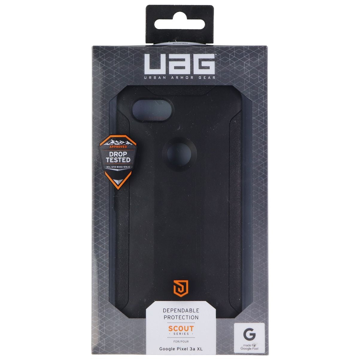 Urban Armor Gear Scout Series Case for Google Pixel 3a XL - Black Cell Phone - Cases, Covers & Skins Urban Armor Gear    - Simple Cell Bulk Wholesale Pricing - USA Seller