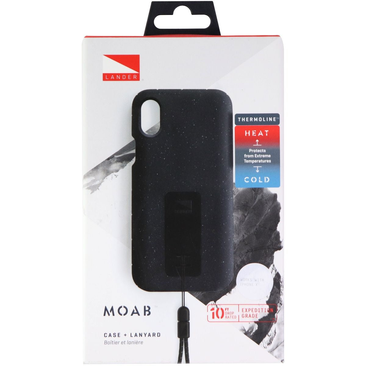 Lande Moab Case and Lanyard Cover for Apple iPhone Xs / iPhone X - Black Cell Phone - Cases, Covers & Skins Lander    - Simple Cell Bulk Wholesale Pricing - USA Seller