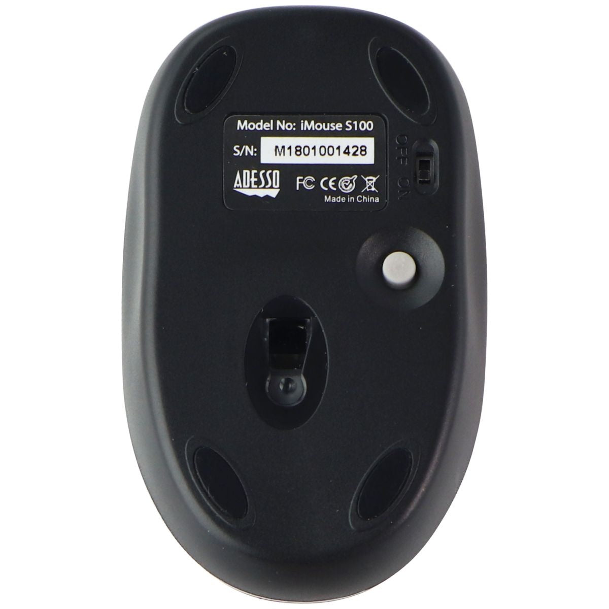 Adesso iMouse S100 Bluetooth Mini Optical Scroll Mouse - Black/Silver Keyboards/Mice - Mice, Trackballs & Touchpads Adesso    - Simple Cell Bulk Wholesale Pricing - USA Seller