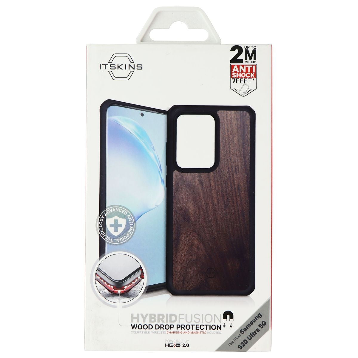 ITSKINS Hybrid Fusion Series Case for Samsung S20 Ultra 5G - Wood/Black Cell Phone - Cases, Covers & Skins ITSKINS    - Simple Cell Bulk Wholesale Pricing - USA Seller
