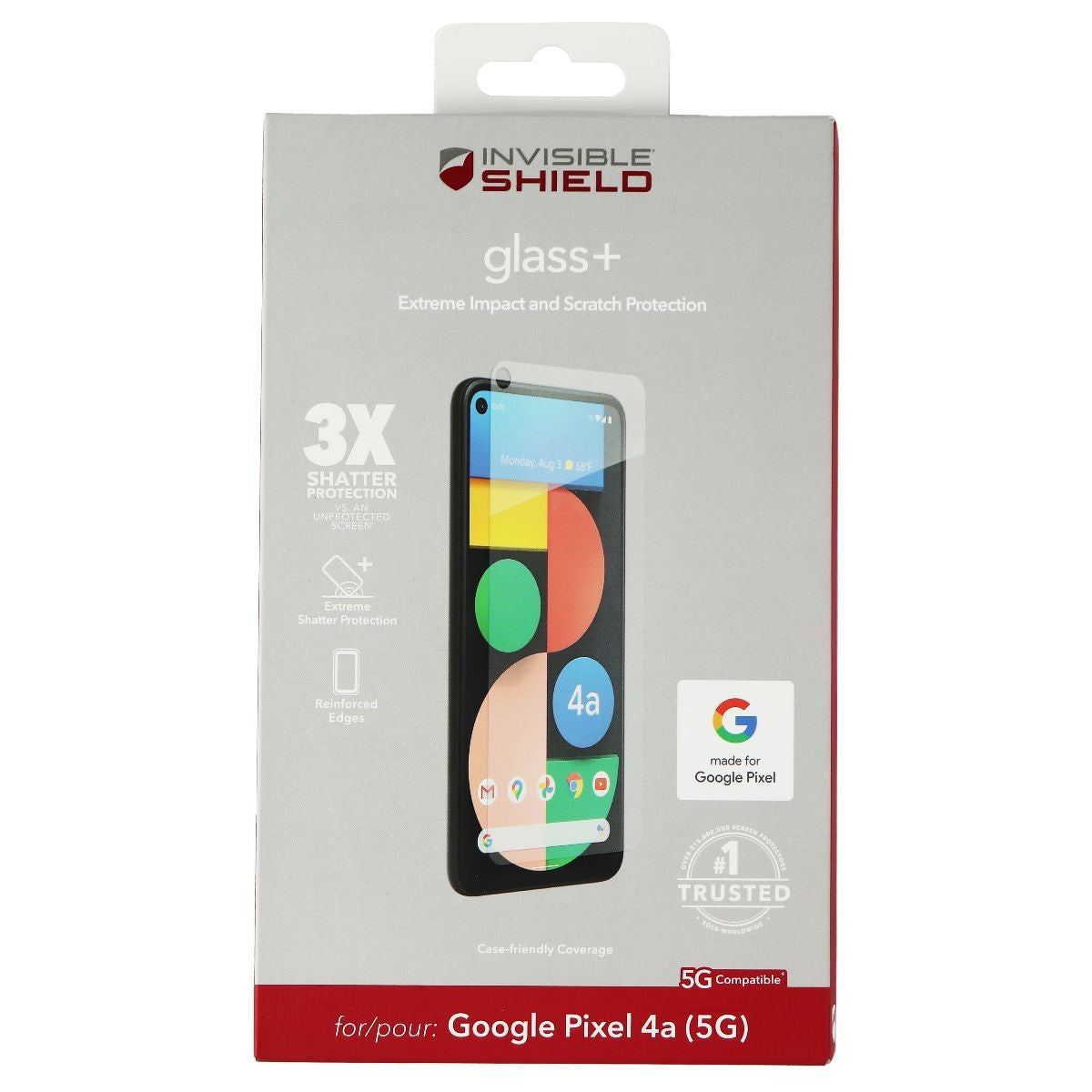 ZAGG InvisibleShield (Glass+) Protector for Google Pixel 4a (5G) - Clear Cell Phone - Screen Protectors Zagg    - Simple Cell Bulk Wholesale Pricing - USA Seller