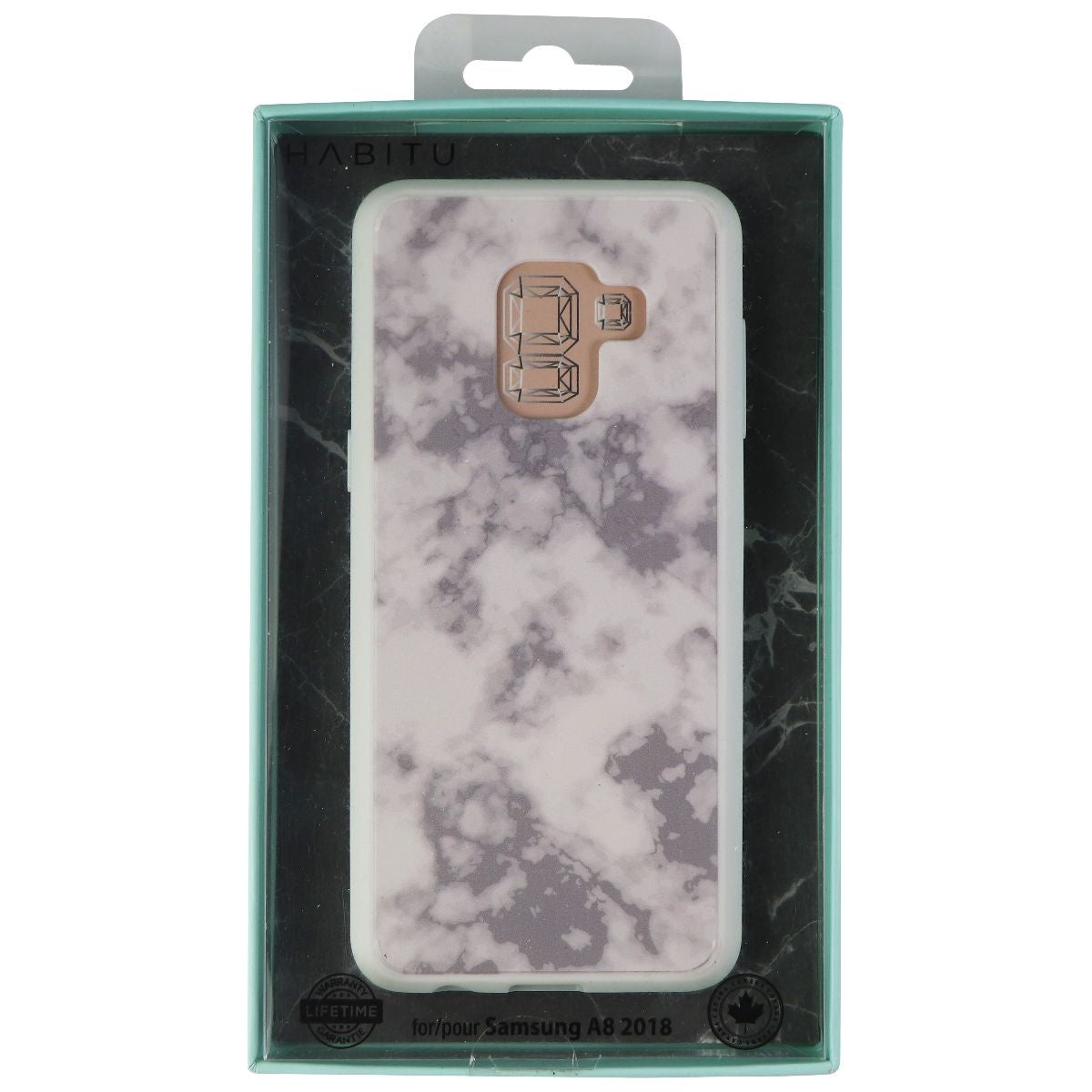 Habitu Slim Shell Case for Samsung Galaxy A8 (2018) - White Marble Cell Phone - Cases, Covers & Skins Habitu    - Simple Cell Bulk Wholesale Pricing - USA Seller