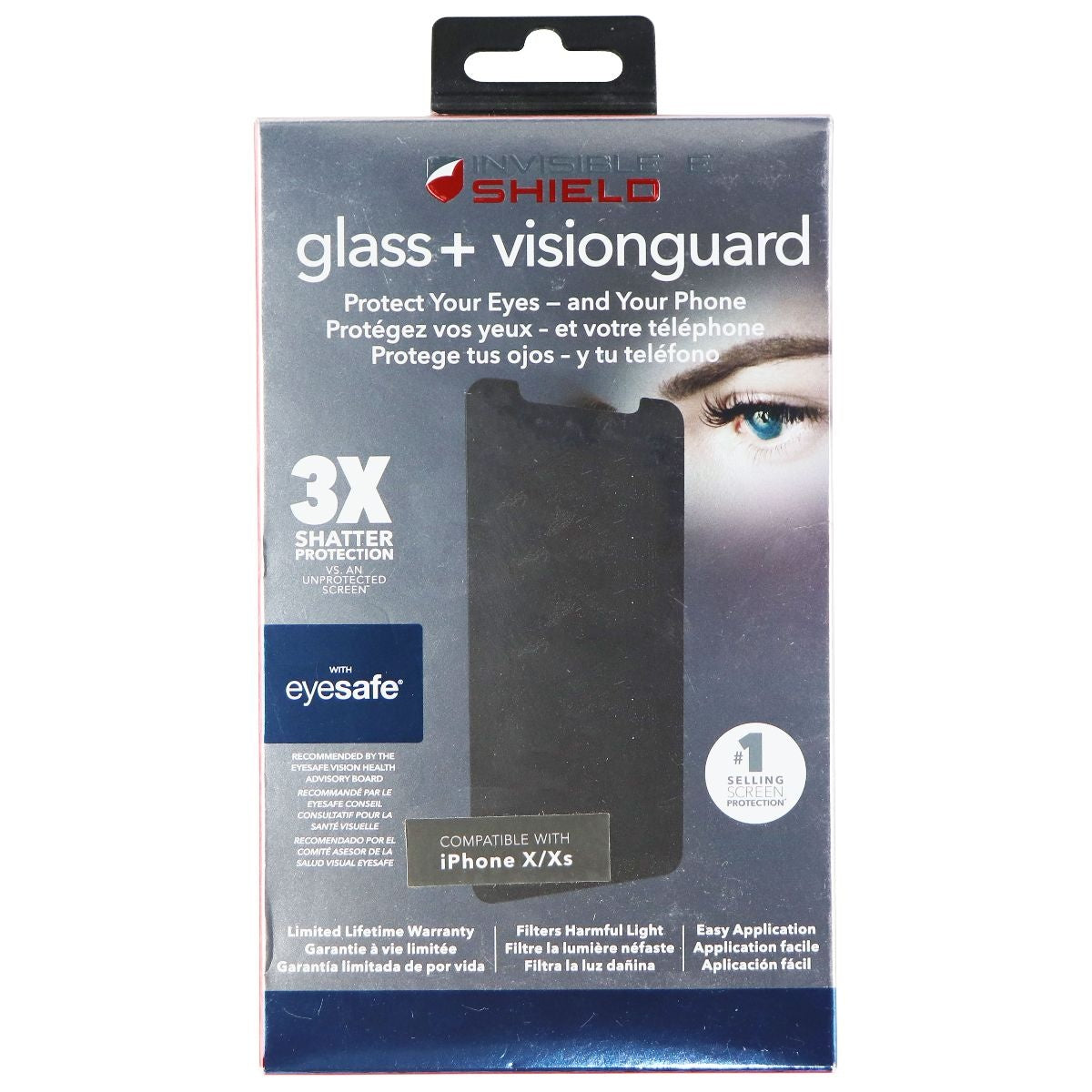 ZAGG (Glass+ VisionGuard) with EyeSafe for Apple iPhone Xs/X Cell Phone - Screen Protectors Zagg    - Simple Cell Bulk Wholesale Pricing - USA Seller