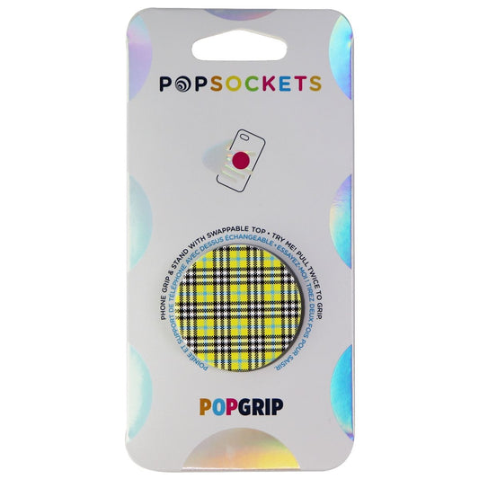 PopSockets PopGrip Expanding Stand and Grip with Swappable Top - Yellow Tartan Cell Phone - Mounts & Holders PopSockets    - Simple Cell Bulk Wholesale Pricing - USA Seller