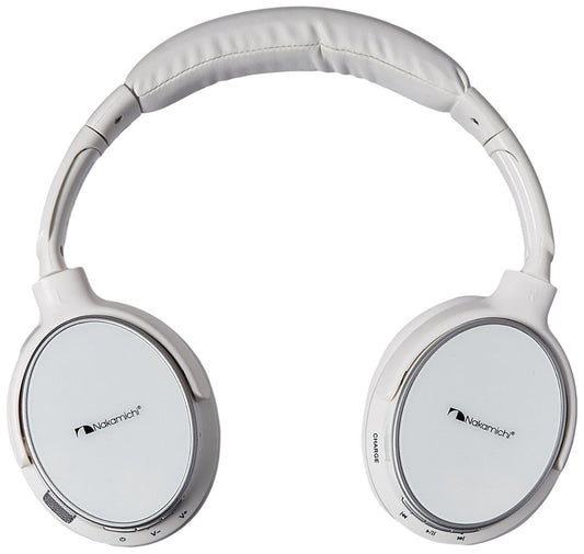 Nakamichi Wireless Bluetooth Headphones Over Ear Headband - White Portable Audio - Headphones Nakamichi    - Simple Cell Bulk Wholesale Pricing - USA Seller