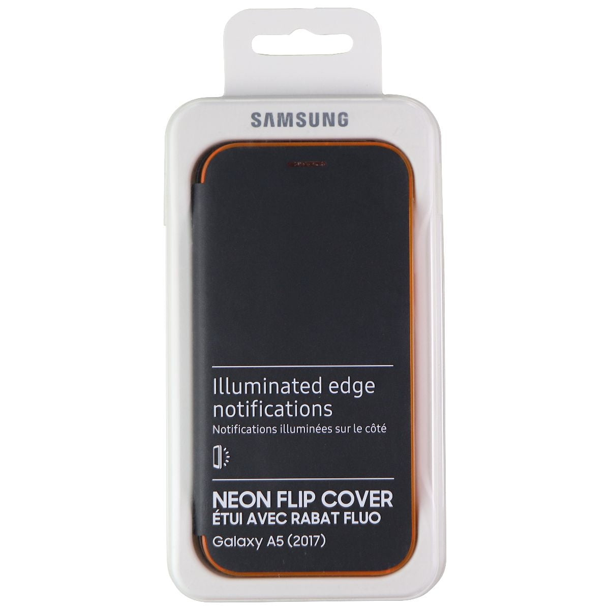 Samsung Neon Flip Cover Case for Samsung Galaxy A5 (2017) - Black / Orange Cell Phone - Cases, Covers & Skins Samsung    - Simple Cell Bulk Wholesale Pricing - USA Seller