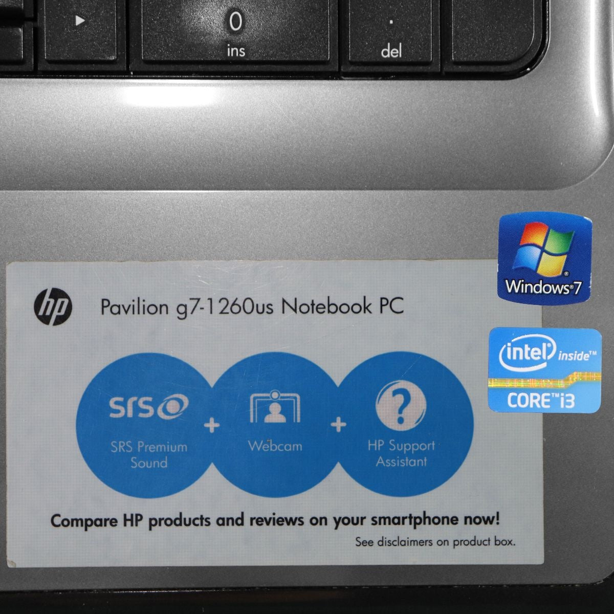 HP Pavilion G7-1260US 17.3-inch Laptop Intel i3-2330M 8GB 640GB HDD - Gray Laptops - PC Laptops & Netbooks HP    - Simple Cell Bulk Wholesale Pricing - USA Seller