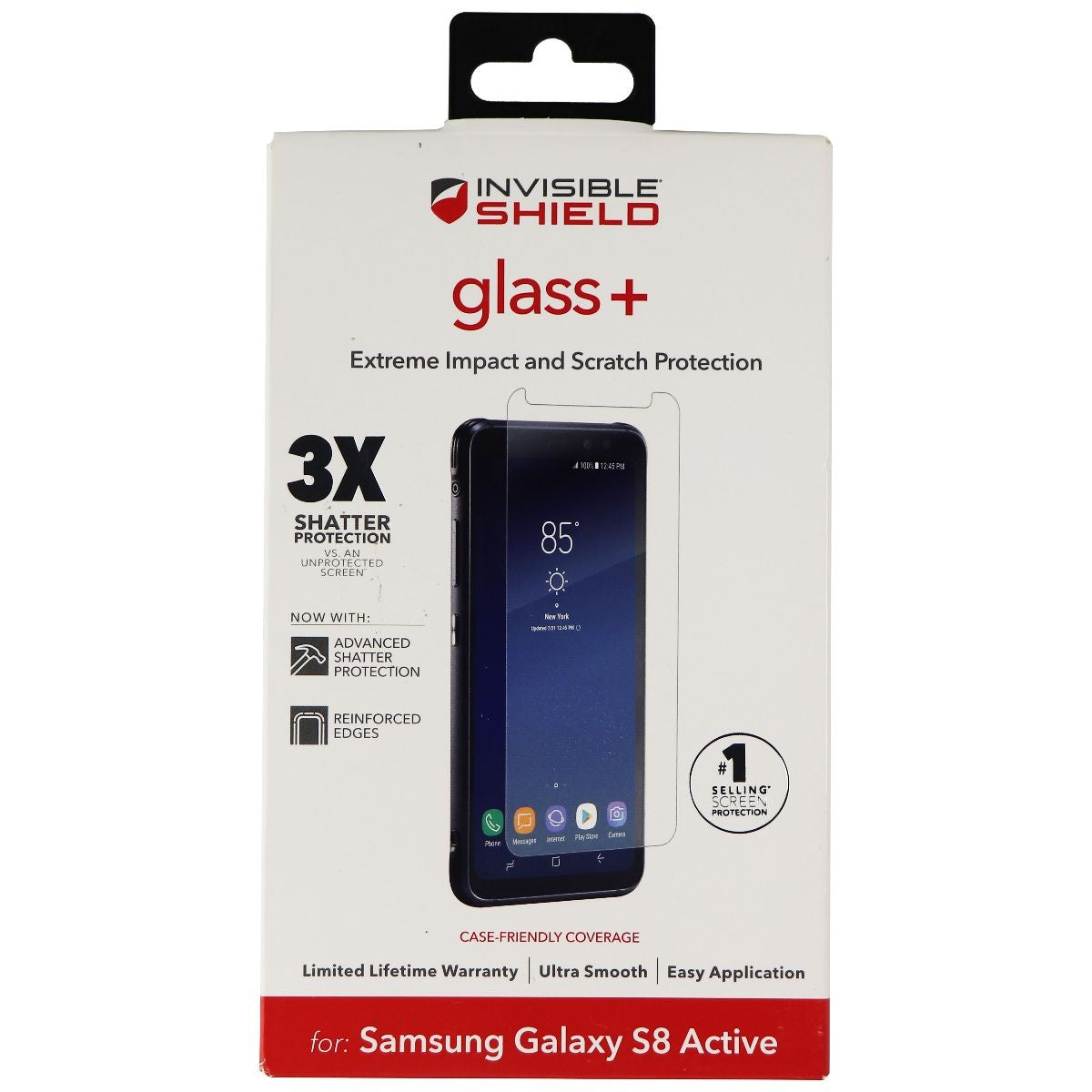 ZAGG InvisibleShield (Glass+) Screen Protector for Galaxy S8 Active - Clear Cell Phone - Screen Protectors Zagg    - Simple Cell Bulk Wholesale Pricing - USA Seller