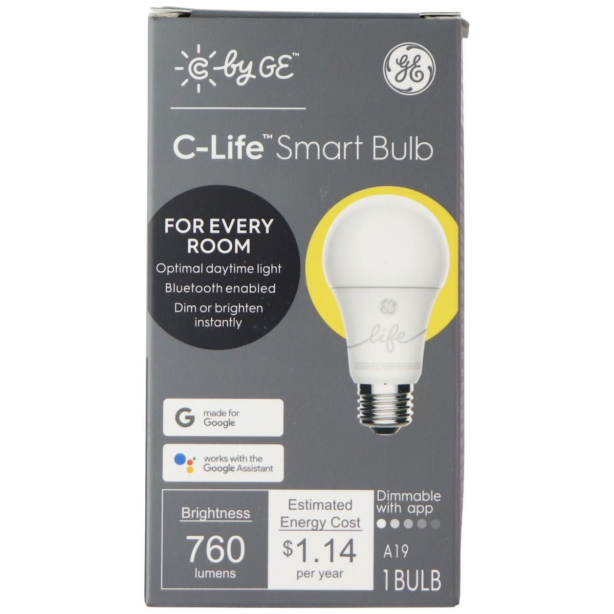 C by GE C-Life Soft White Smart Bulb LED A19 + App Controlled Dim Home Improvement - Other Home Improvement C BY GE    - Simple Cell Bulk Wholesale Pricing - USA Seller